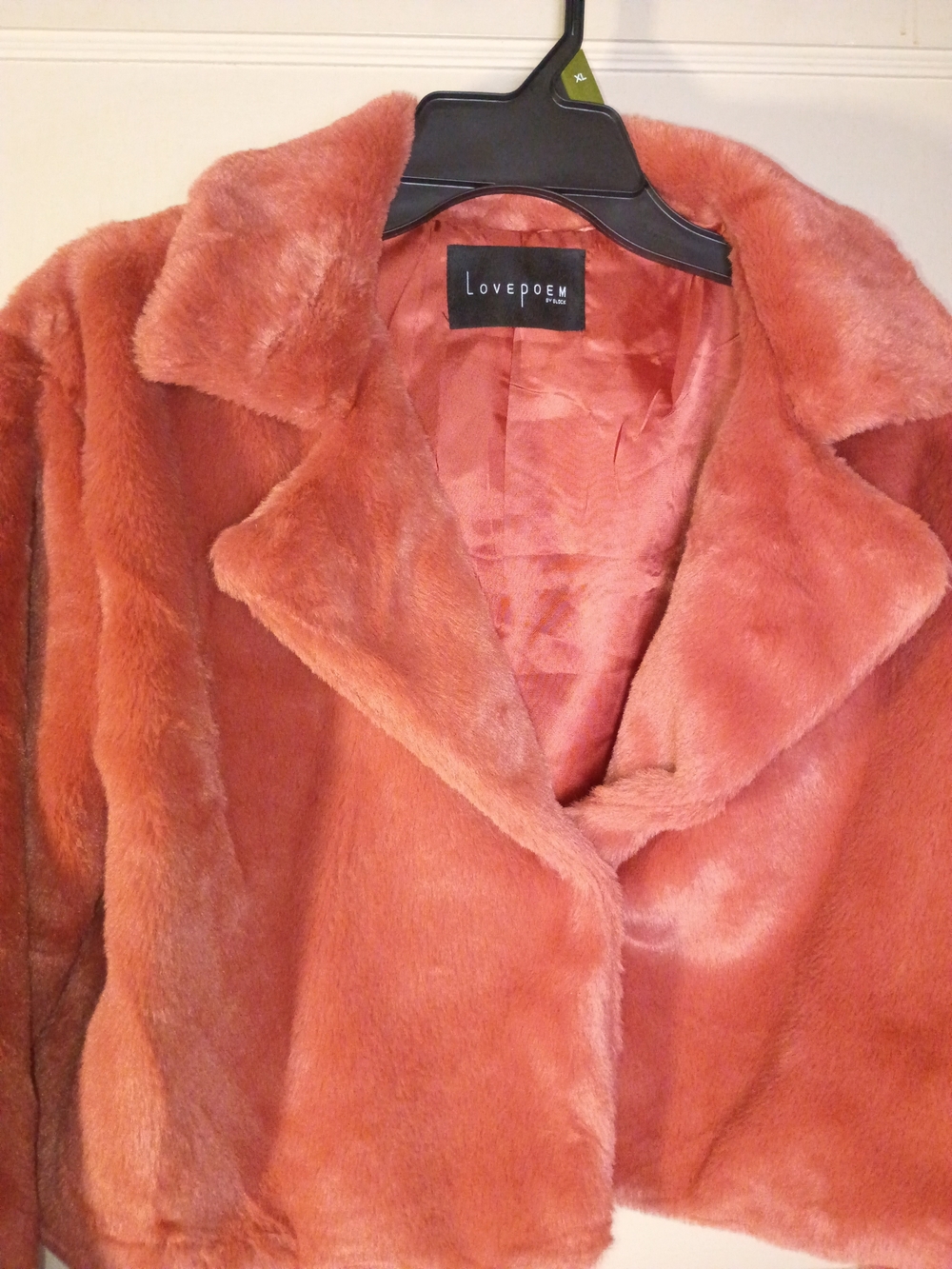 Women's Plush Faux Fur Jacket in Dusty Rose